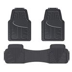 Amazon Basics 3-Piece Full Coverage Rubber Floor Mat for Cars, SUVs and Trucks, Black