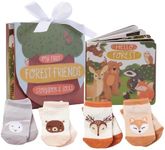 Tickle & Main Woodland Forest Friends Baby Book - 5-Piece Set for Infants 0-12 Months - Includes Storybook and 4 Pairs of Animal Socks - Forest Theme Baby Stuff