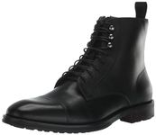 Steve Madden Men's Daylon Combat Boot, Black Leather, 8.5 UK