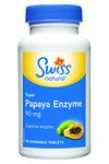 Swiss Natural – Super Papaya Enzyme, 90mg | Strength Formula | Aids Digestion | Great For Traveling & Eating Out | No Artificial Flavours or Preservatives | Non-GMO | 90 Chewable Tablets