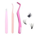 Lash Applicator Tool 3Pcs Lash Cluster Applicator Tool Lash Tweezers for Eyelash Clusters False Eyelash Tool Applicator Eyelash Tweezers for Extensions Cluster Lash Tweezers Set