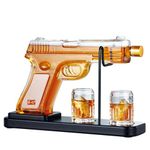 Gifts for Men Dad, Kollea 15.2 Oz Gun Whiskey Decanter Set with Glasses, Unique Dad Birthday Christmas Gift Ideas from Daughter Son, Cool Stuff for Him Brother Husband, Customized Bar Gift for Liquor