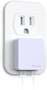 Nekmit Flat USB Wall Charger, Dual Port Slim USB Wall Charger with Smart IC for iPhone 14/14 Pro/14 Pro Max/13/13 Pro/13 Pro Max/12/12 mini/12 Pro, Galaxy, Pixel, iPad Pro, AirPods and More, Purple