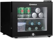 Subcold Aire20-G LED Mini Fridge | 20L Table Top Model | Quiet Frost Free Fridge for Bedrooms & Hotels | Lockable with Glass door & interior LED light (Black)