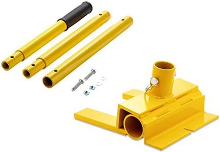 Pallet Buster Deluxe With Nail Removal | 41" Collapsible Handle - Deck Wrecker - Best Wrecking Bar for Breaking Pallets - Steel Head - 2 Secure Locking Pins - Yellow - Molomax
