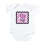 CafePress I Love Gigi Infant Bodysuit Cute Infant Bodysuit Baby Romper Cloud White