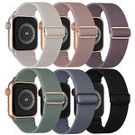 Stretchy Solo Loop Bands Compatible with Apple Watch Band 38mm 40mm 41mm 42mm 44mm 45mm 46mm 49mm, Braided Elastic Nylon Women Men Straps for iWatch Ultra 2, Ultra, Series 10/9/8/7/6/5/4/3/2/1/SE