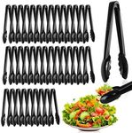 40 Pcs Plastic Tongs for Serving Bulk 9 Inch Serving Disposable Tongs, Plastic Serving Utensils, Heavy Duty Salad Tongs for Kitchen Buffets BBQ Events Catering