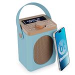 Portable DAB+ Radio with Bluetooth | 15 Hour Battery Playback and Mains Powered | Dual Alarm & Snooze Function| 20+ Presets, LED Display, FM, Headphone Jack | MAJORITY Little Shelford (Duck Egg)