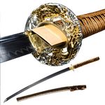 New Handmade Katana T10 Clay Burned Edge Carbon Steel Full Tang Blade Japanese Samurai Sword Katana Sharp (ZSW-0001)