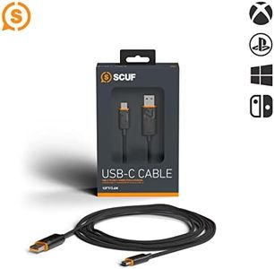 SCUF Braided USB-C Cable - Black 6 feet / 2 Meters USB Type C Connection and Charging for Xbox Controllers, PS5 Controllers, and Smart Phones - Xbox Series X;