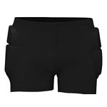 Jiakalamo Hip Protective Padded Shorts for Kids,3D Protective Padded Shorts,Crash Butt Pads for Snowboard,Skate,Impact Pads Hip Protection(Black,size:S)