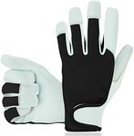 Equestrian Horse Riding Gloves Synthetic Leather Cotton Mens Ladies Kids S M L (Medium, Black)
