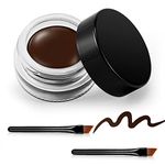 Erinde Brown Gel Eyeliner, Waterproof Long Lasting Cream Eyeliner Gel, High-Intensity Pigments Smudge-Proof Eye Liner Makeup, Water-Resistant Eyeliner with 2PCS Eyeliner Brushes 06# Brown