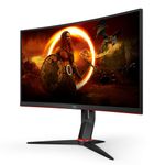 AOC Gaming CQ27G2S/BK - 27 Inch QHD Curved Gaming Monitor, 165Hz, 1ms, VA, FreeSync, HDR10, Height Adjust , Low input Lag, Game modes (2560 x 1440 165Hz, HDMI 2.0 / DP 1.2)