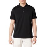 Amazon Essentials Men's Slim-Fit Quick-Dry Golf Polo Shirt, Black, Large