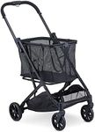 Joovy Boot Shopping Cart Featuring 70 lbs Total Weight Capacity, Stylish Removable Tote, Swivel Tires for Easy Steering, One-Handed Compact Fold, and One-Step Parking Brake (Black Frame)