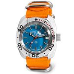 VOSTOK | Scuba Dude Amphibian Automatic Self-Winding Russian Diver Wrist Watch | WR 200m | Fashion | Business | Casual Men's Watches | Model 710059, orange, Diver