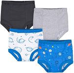 Gerber Baby Boys Infant Toddler 4 Pack Potty Training Pants Underwear Space Blue and Black 3T