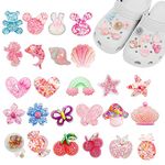 25PCS Bling Shoe Charms for Shoes, Jewelry Fashion Shoe Decoration Charms for Teens Girls Women, Colorful Resin Charms Fits Clog Sandals, Cute CLOG Charms Party Gift for Girls