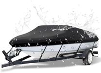 NEVERLAND Trailerable Boat Cover Waterproof Heavy Duty Marine Grade Polyester Canvas Fits V Shape/V-Hull and Tri-Hull Runabouts, Pro-STYL, Bass Boats (Boat Length 20-22ft, Beam Width up to 102",Black)