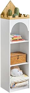 SoBuy KMB42-W Librería Estantería para Libros y Jugetes Estantería Infantil Forma de Castillo con 3 Compartimentos Abiertos 40x30x150 cm ES