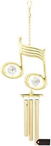 24K Gold Plated Musical Note Wind Chime Made with Genuine Matashi Crystals