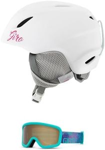 Giro Launch MIPS Combo Pack Ski Helmet - Snowboarding Helmet with Matching Goggles Matte White/Screaming Teal Chroma Dot XS (48.5-52cm)