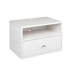 Prepac WDBW-1411-1 Floating Nightstand, 1-Drawer with Open Shelf, White