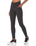 Danskin Women's Studio Cross Waist Legging, Black Salt, L