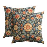 Kawani Vintage Floral Pillow Covers 18x18 Inch Set of 2 Antique Botanical Flowers Tapestry Pattern Decorative Throw Pillow Covers Modern Art Deco Pillowcases for Couch Indoor and Outdoor