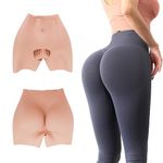 Minaky Silicone Pants Crossdresser Silicone Hips and Thighs Enhancer Hollow Crotch for Transvestite Drag Queen Transgender,Ivory White