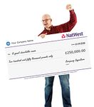 Presentation Bank Cheque | Charity Promotional Bank Cheque | Large Natwest Bank Cheque (437 x 914mm)