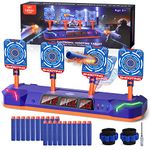 Lehoo Castle Target for Nerf Guns, Electronic Scoring Target for Kids Shooting Practice, Auto Reset Digital Target with LED Light, Outdoor Games Toy Gift for Boys Girls