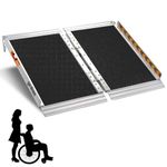 Wheelchair Ramps 2FT, gardhom Extra Wide 31.3' Foldable Temporary Antislip Aluminum Loading Ramps Home