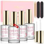 SAVILAND Dip Powder Liquid Set 15ml/0.5oz,10 Pcs Dipping Powder Kit with Base/Top Coat, Activator, Brush Saver, Nail File Necessary Tools, No Nail Lamp Needed, Beautiful Gift for Ladies