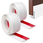 YOUSHARES Door Draught Excluder 2 Packs - Door Weather Stripping Door Seal Strip Draft Excluder Tape for Doors Insulation Strip Soundproof Door Seals Door Frame Draught Excluders (White)