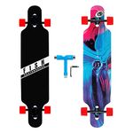 FISH SKATEBOARDS 41-Inch Downhill Longboard Skateboard Through Deck 8 Ply Canadian Maple, Complete Cruiser, Free-Style