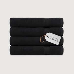 onuia Ultrasoft Premium Cotton Bath Sheets – 100% Long Staple Premium Cotton | 600 GSM Ultra Soft Bath Towel | Refined Terry Weave for High Absorbency & Quick Dry (4, Midnight Black)