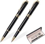 YIVONKA Luxury Ballpoint Pens Best Ball Pen Gift Set for Men & Women Professional Executive Office Nice BallPens Classy Gift Box Ballpoint Black Refill Line width 0.5mm (2 black)