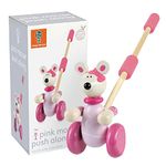 Pink Mouse Push Along Toy - Animal Push and Pull Along Toys for 1 Year Olds, Wooden Toys - Toddler Toys, Perfect 1st Birthday Gifts For Boy Girl - Early Development & Activity Toys by Orange Tree Toys