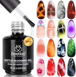 Beetles Nail Blooming Gel, 15ml Clear UV LED Blossom Gel Polish for Spreading Effect, Marble, Natural Stone, Watercolor, Floral Print Nail Art Design Manicure