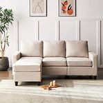 Cherry Tree Furniture Campbell 3-Seater Sofa with Reversible Chaise (Beige)