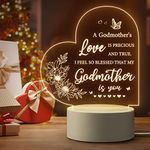 Mothers Day Gifts for Godmother, Best Godmother Mothers Day Gifts, Personalised Engraved Night Light, Unique Proposal Pregnancy Announcement Baptism Birthday Mothers Day Presents for Godmother