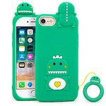 Apple iPhone Green Dinosaur Cute Cartoon Silicone Case (iPhone 6/6s/7/8)