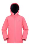 Mountain Warehouse Exodus Kids Softshell Jacket - Breathable, Wind & Water Resistant, Fleece Lined Coat for Boys & Girls - For Autumn, Winter, Hiking & Outdoors Bubble Gum Kids Size 11-12 Years