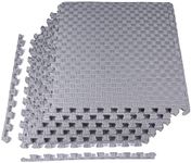 BalanceFrom Puzzle Exercise Mat with EVA Foam Interlocking Tiles for MMA, Exercise, Gymnastics and Home Gym Protective Flooring, 1" Thick, 24 Square Feet, Gray