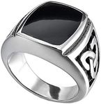 Mens Stainless Steel Black Enamel S