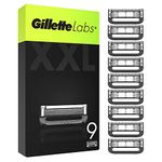 Gillette Labs Razor Blades Men, Pack of 9 Razor Blade Refills, Compatible with GilletteLabs with Exfoliating Bar and Heated Razor