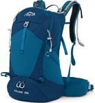 IX INOXTO Hiking Backpack,35L Waterproof Hiking Daypack with 3L Water Bladder and Rain Cover, Lightweight Travel Camping Back, Blue, One Size, Daypack Backpacks